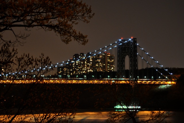 NY nocą - Brooklyn Bridge